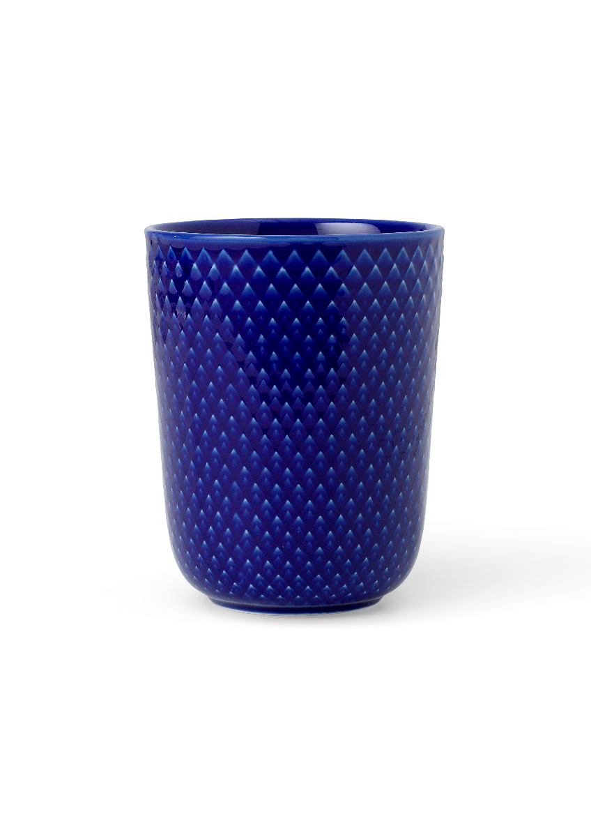 Lyngby Porcelæn Rhombe color krus, mørkeblå - 10,5 cm. - Bahne